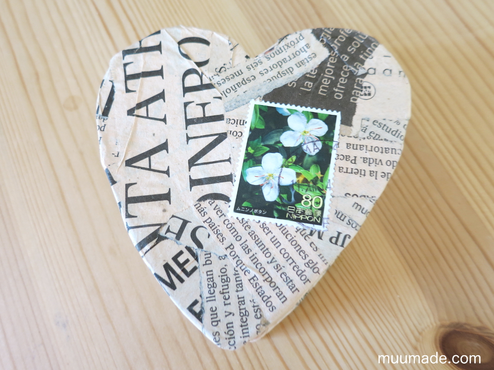 Heart Shaped Paper Mache Box with Lid Muumade